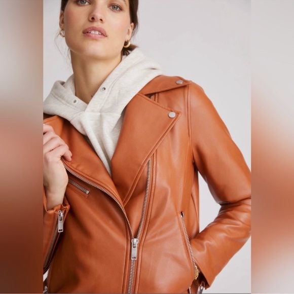 🆕 NWOT Avec Les Filles Oversized Moto Jacket • Honey • Medium - Picture 1 of 13